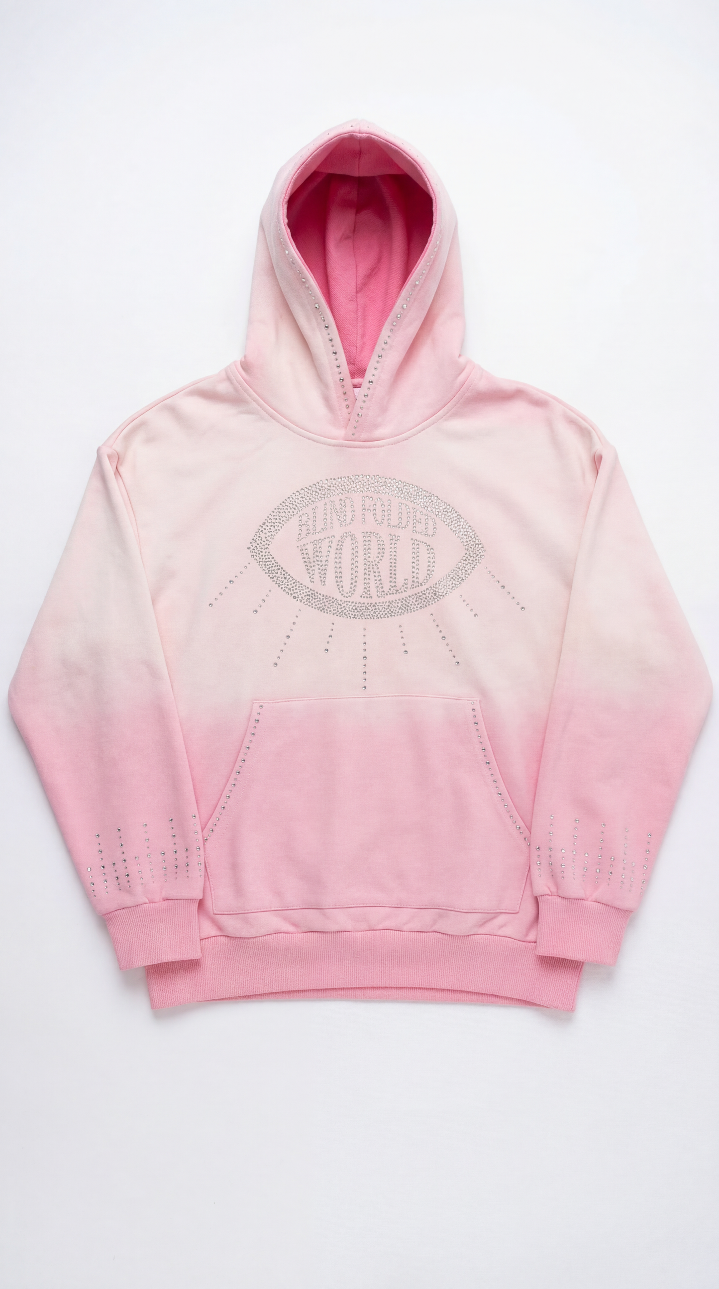 Ombre Pink Awakening Rhinestone Hoodie