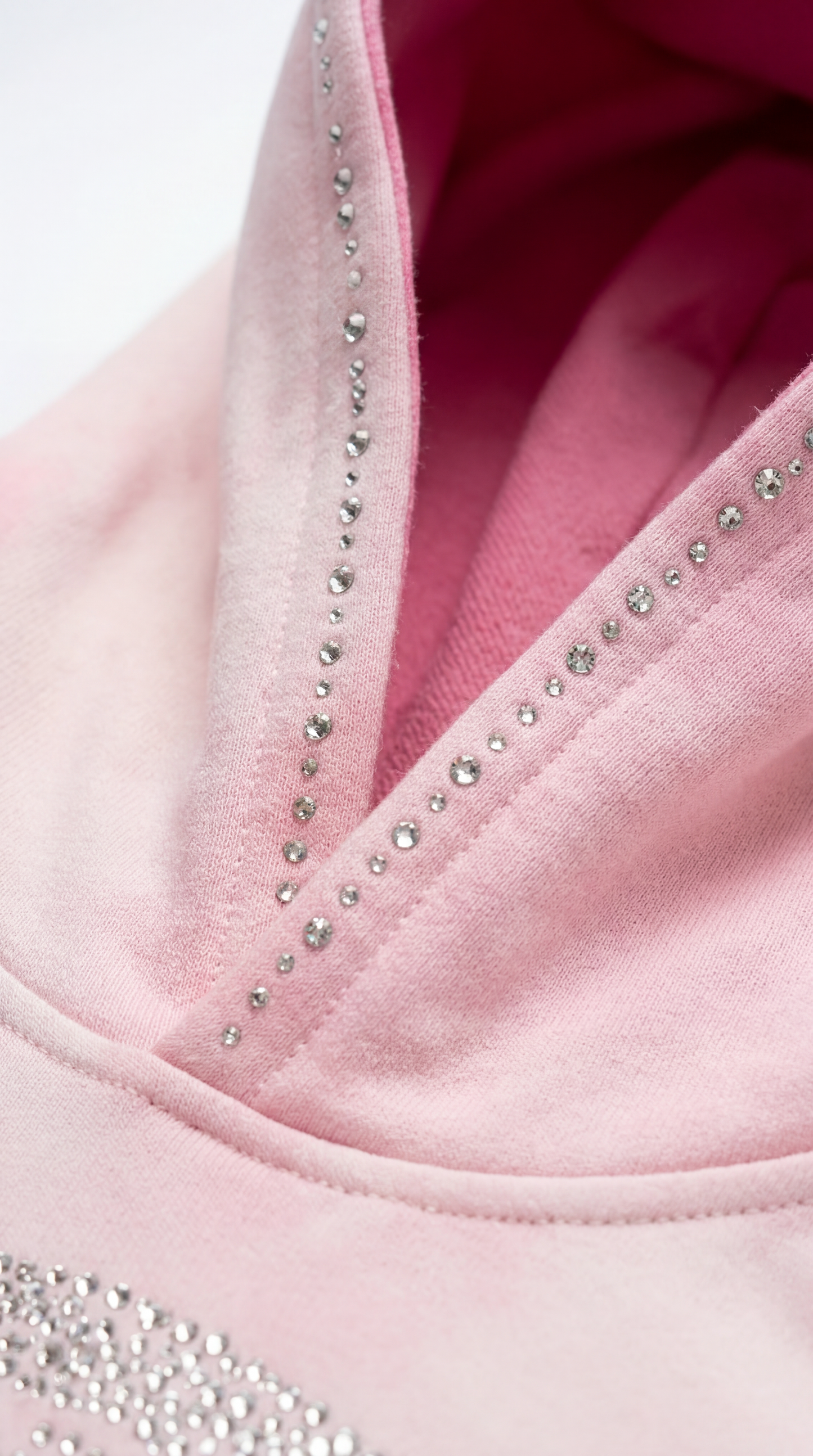Ombre Pink Awakening Rhinestone Hoodie